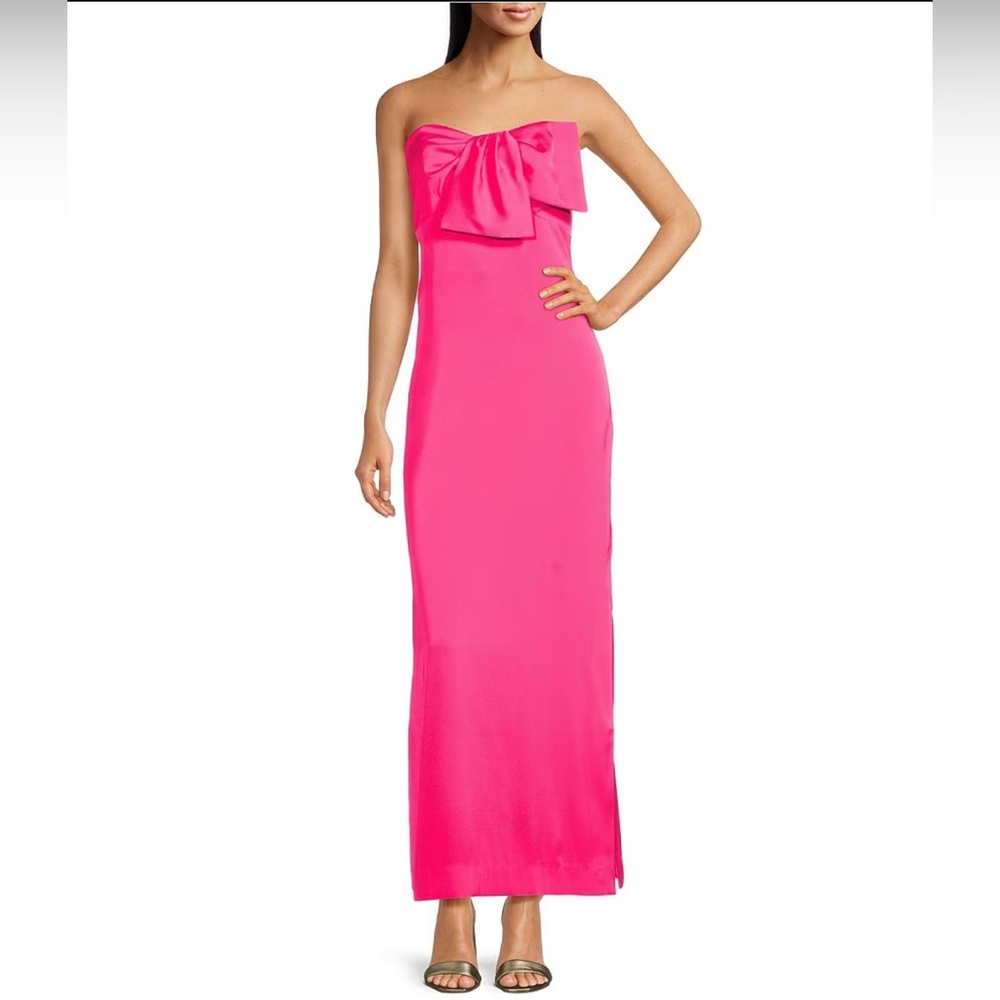 Lilly Pulitzer Pink Strapless Ruffled Gown Cocktail